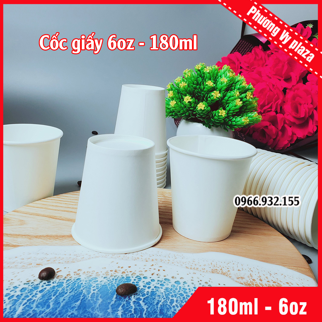 1000 Ly Giấy 180ml - 6oz Lốc Giấy Dùng 1 Lần NHẬP KHẨU HÀN QUỐC