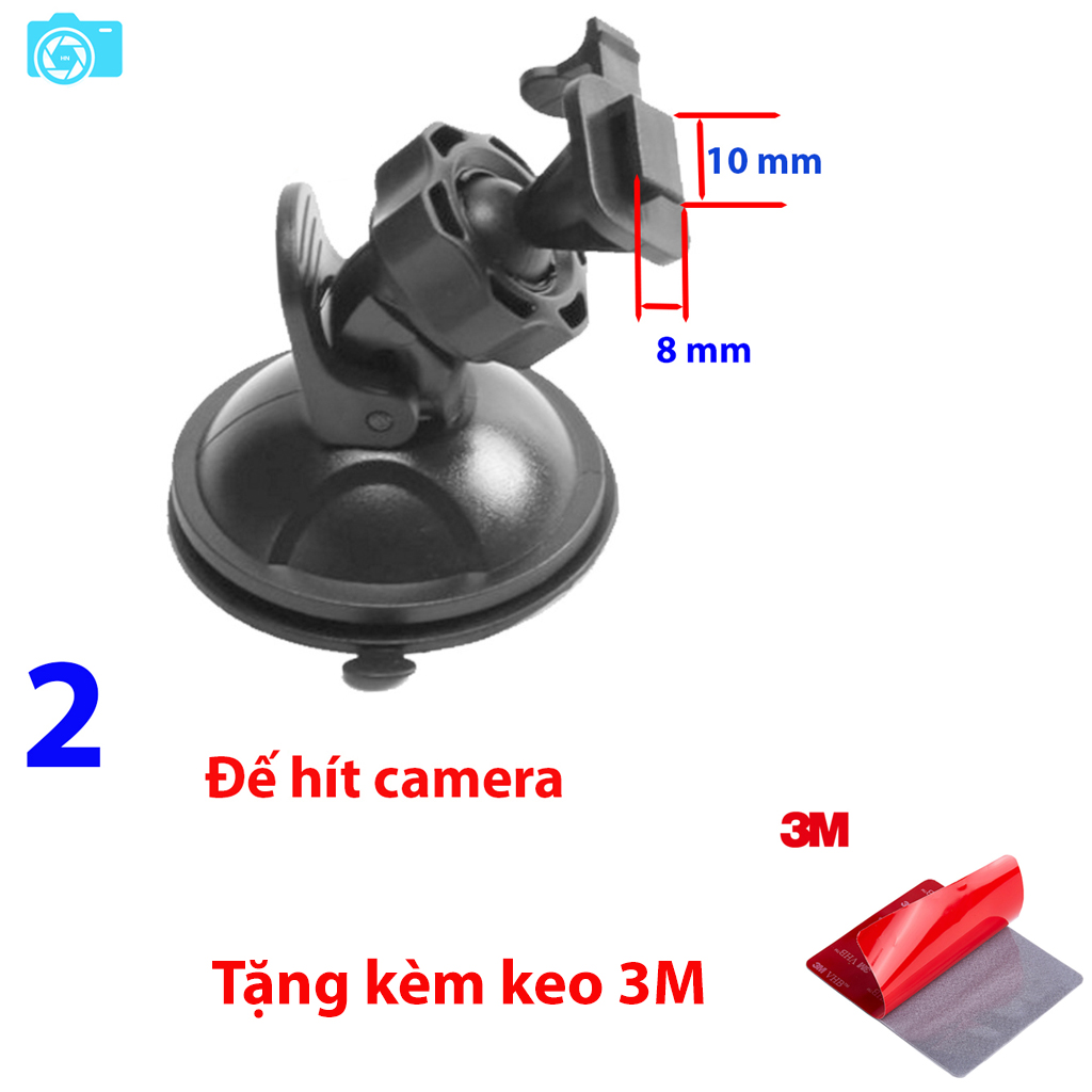 Đế dán camera hành trình lên kính lái, kèm tem 3M chống rơi camera