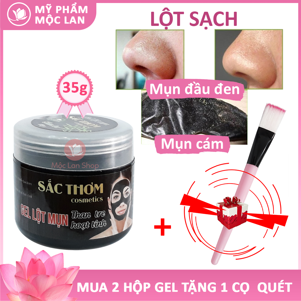 Gel Lột Mụn Đầu Đen Than Tre Hoạt Tính Hút Tận Gốc Bụi Bẩn, Mụn Trứng Cá, Mụn Cám 35g Sắc Thơm - Mỹ phẩm Mộc Lan