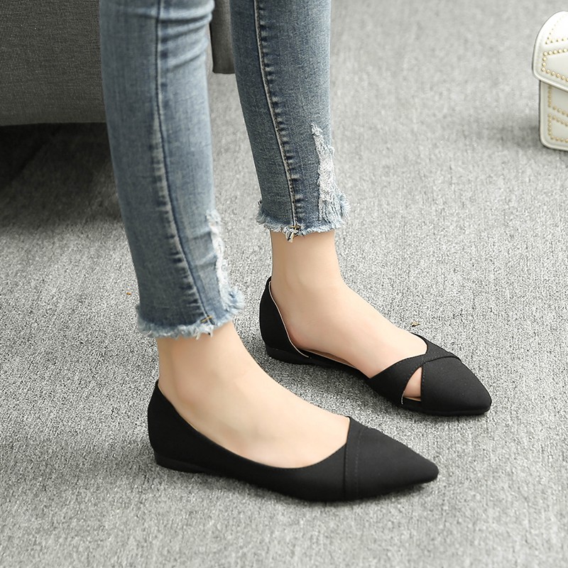Giày bệt mũi nhọn big size MATB7 quai đan chéo , big szie, size to, ngoại cỡ