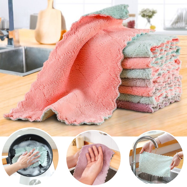 Khăn lau bếp, bát đĩa, cốc chén thấm nước, khăn lau bếp đa năng 15x26cm