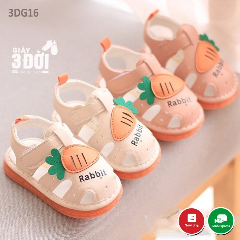 Sandal giày tập đi rọ cà rốt 3dg16 giay3doi cho chân bé 12-14 cm siêu nhẹ, siêu êm
