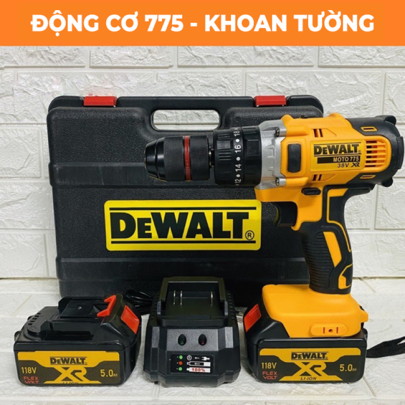 Máy khoan pin dewalt 118v 3 chức năng motor 775, auto lock model đc