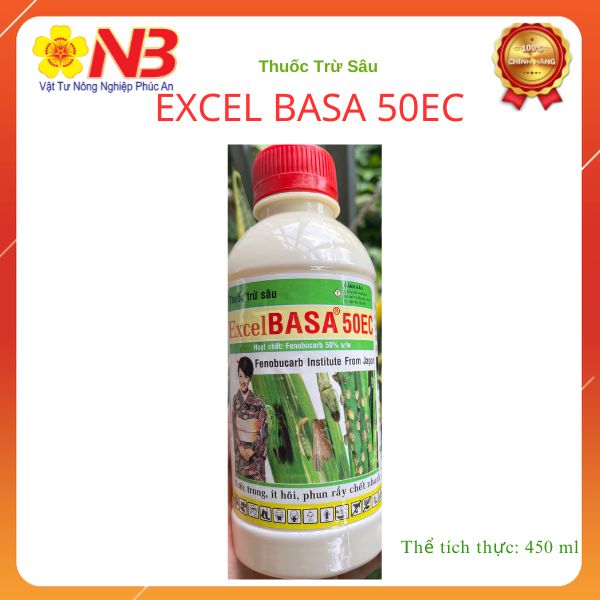  Thuốc trừ sâu Excel Basa 50EC- 450ml- Fenobucard 500g l - Nước trong ít hôi phan rầy chết nhanh trừ chích hút bọ trĩ rầy nâu.. Năm bưu 