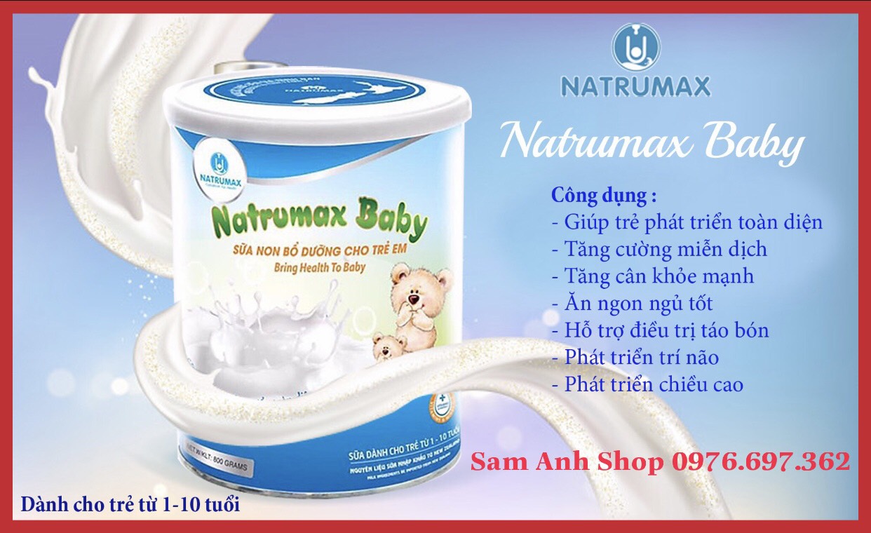 Lì xì lên đến 200k :d sữa non natrumax baby 800g 1-10 tuổi giúp bé phát triển toàn diện, tăng cao đề kháng
