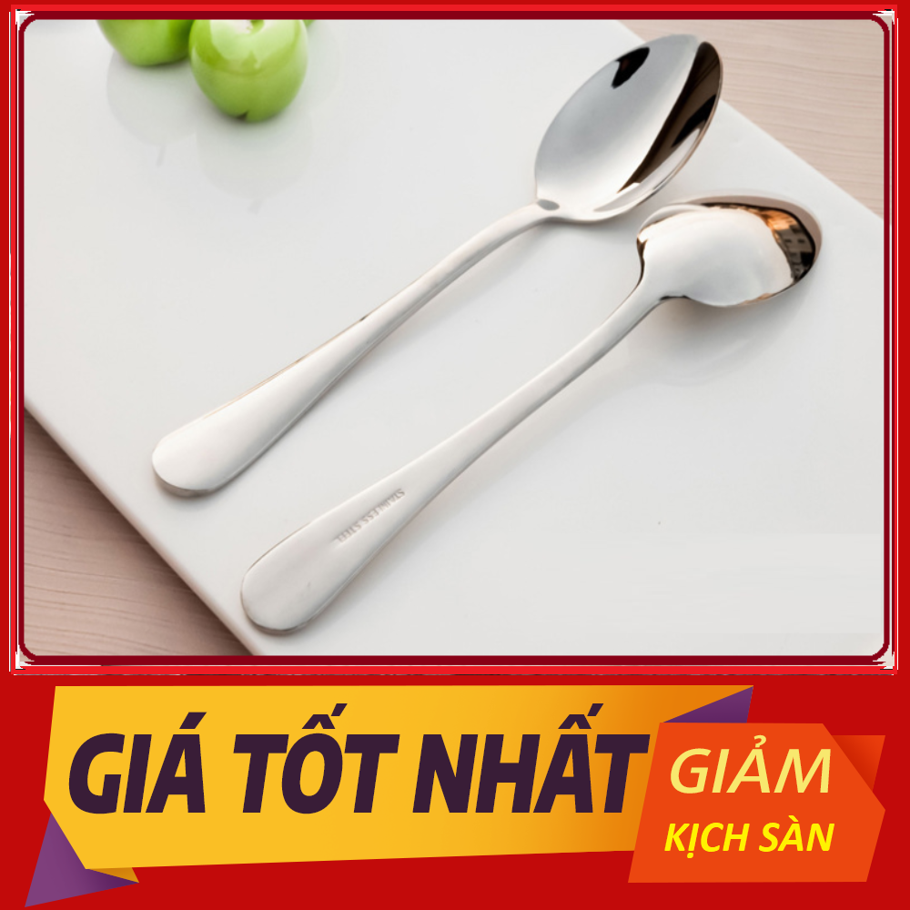 Bộ 2 Muỗng Ăn Cơm Inox 304 (có 2 size) - 2 Thìa Inox 304 Chất Lượng - Muỗng Thìa Cao Cấp - Muỗng Thìa Nhà Hàng Khách Sạn,
