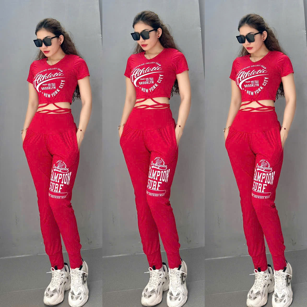 Sale Xả Kho Bộ Tập Thể Thao Quần Dài Chất Thun Lạnh Co Gian 4 Chiều Tập Gym Yoga Aerobic cao cấp