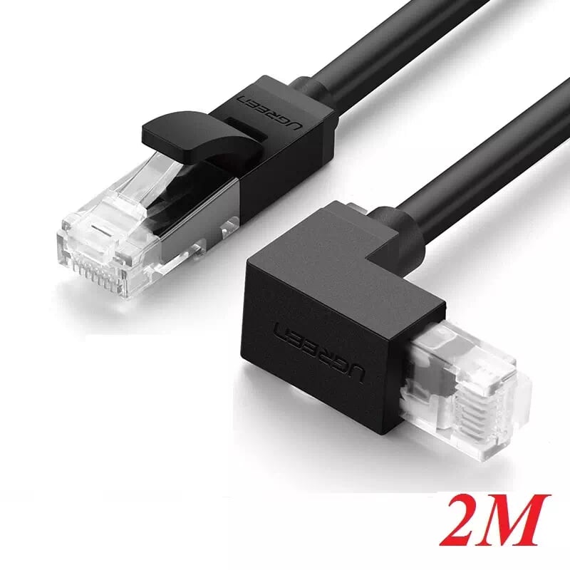 Ugreen 30834 2m màu đen cáp mạng cat6 utp 90 độ nw115