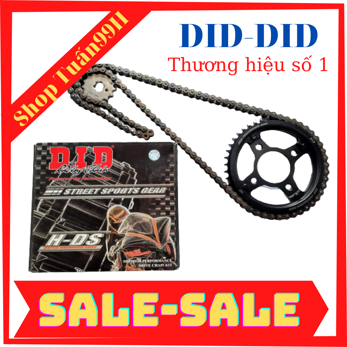 Bộ sên nhông đĩa hàng chính hãng DID nhập khẩu Thái dành cho xe số Dream/ Wave/ Fu/ Viva/ Axelo