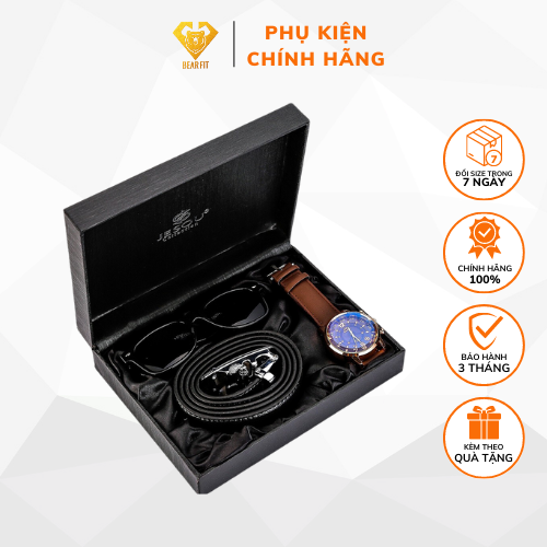 Quà lưu niệm - Hộp quà tặng sinh nhật BILUXURY thời trang cao cấp ( kính, đồng hồ, thắt lưng )