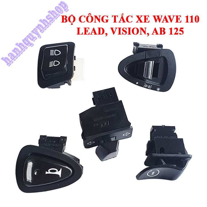 Bộ nút công tắc xe wave 110, lead, vision, ab 125 đời từ 2013 đến 2018