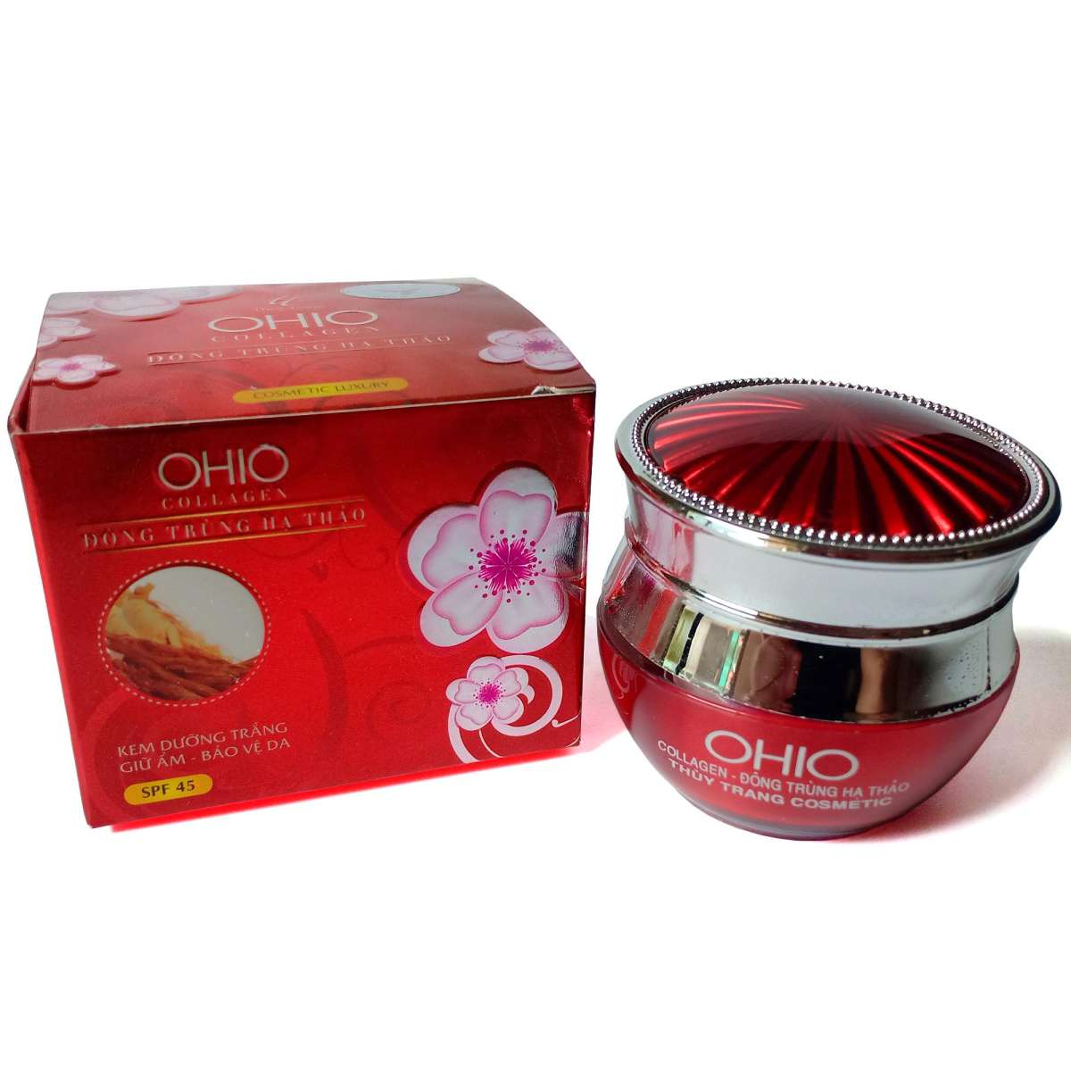 [HCM]Kem dưỡng trắng - Giữ ẩm - Bảo vệ da OHIO Collagen - Đông Trùng Hạ Thảo 20g