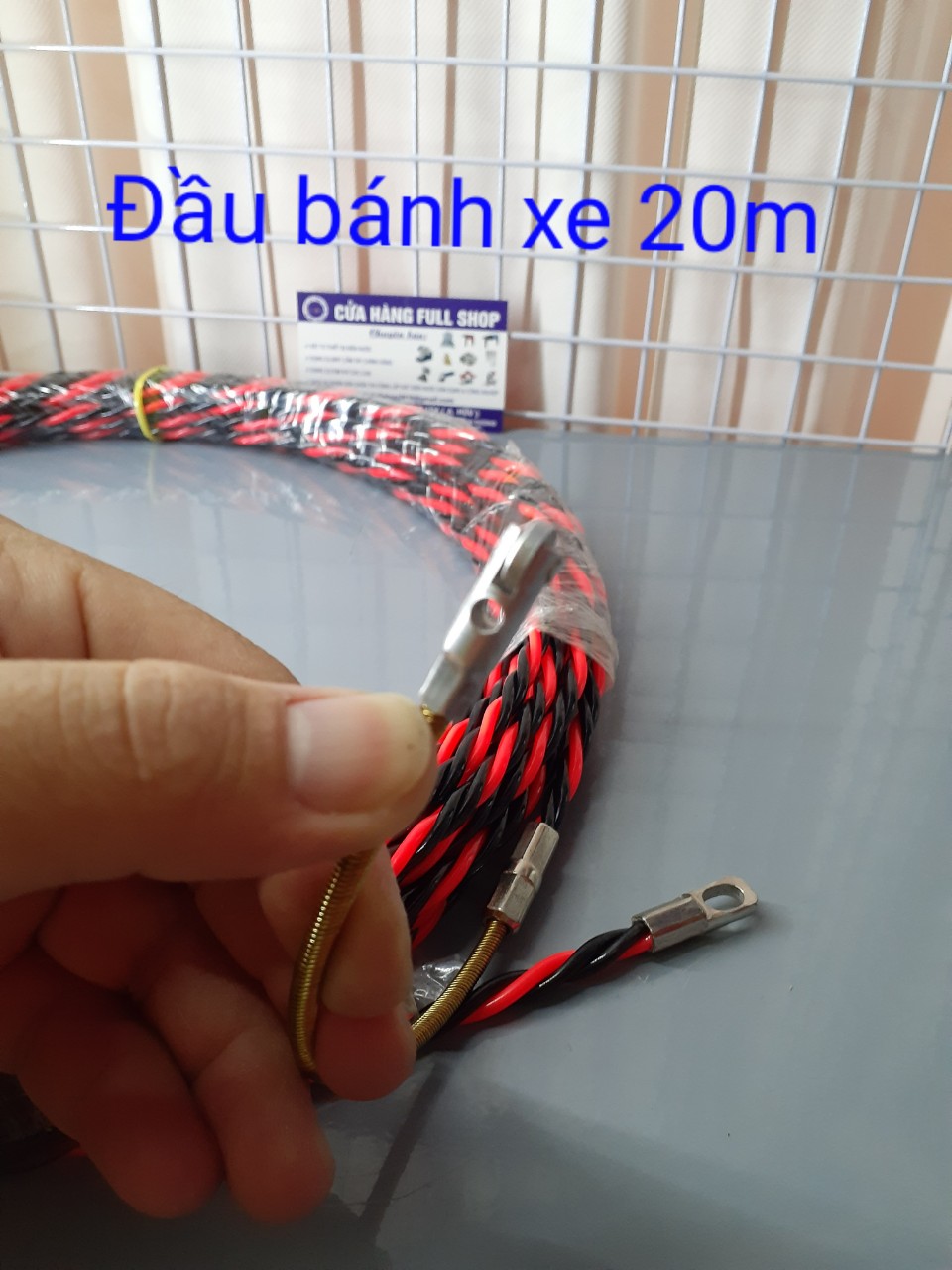 Dây mồi 20m 6mm 3 lõi xoắn đầu bánh xe (kèm 1 dây thắt)