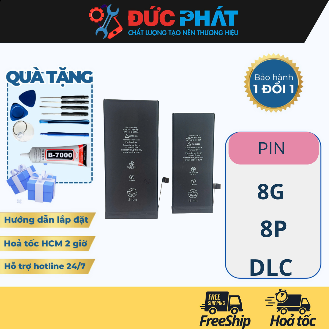 PIN FOXCONN DLC DÀNH CHO 8G /8PLUS ( TẶNG BỘ SỬA VÀ KEO )