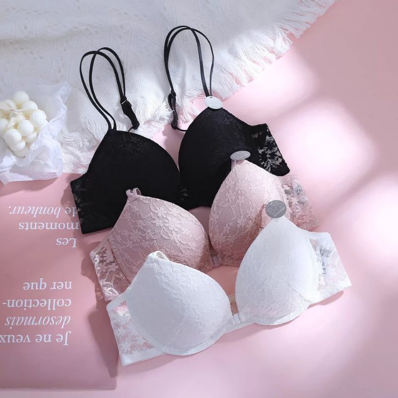 Áo lót ren cài trước SIÊU ĐẨY, có gọng, mút dày, ôm nâng ngực tạo khe