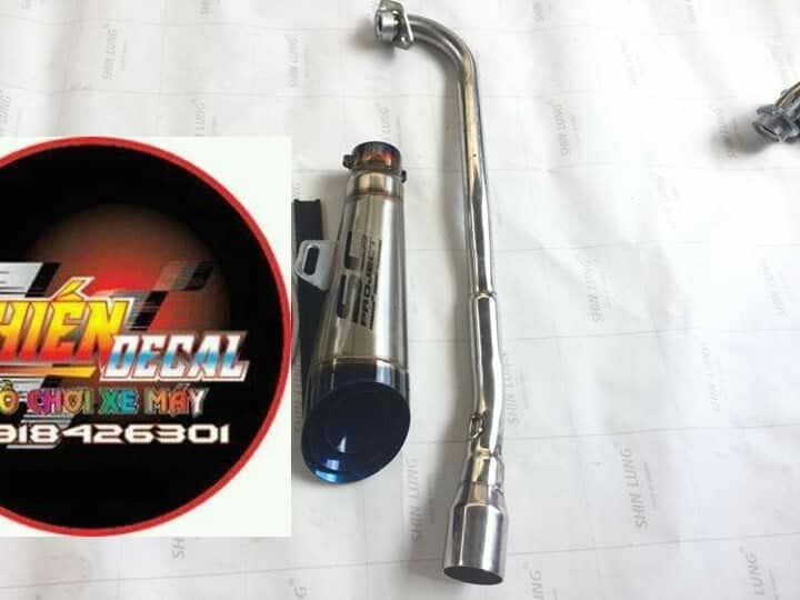 Pô SC xéo full cổ lắp các dòng xe ;Wave-Dream-Wave 110-Rsx-Sirius-Sirius Fi.