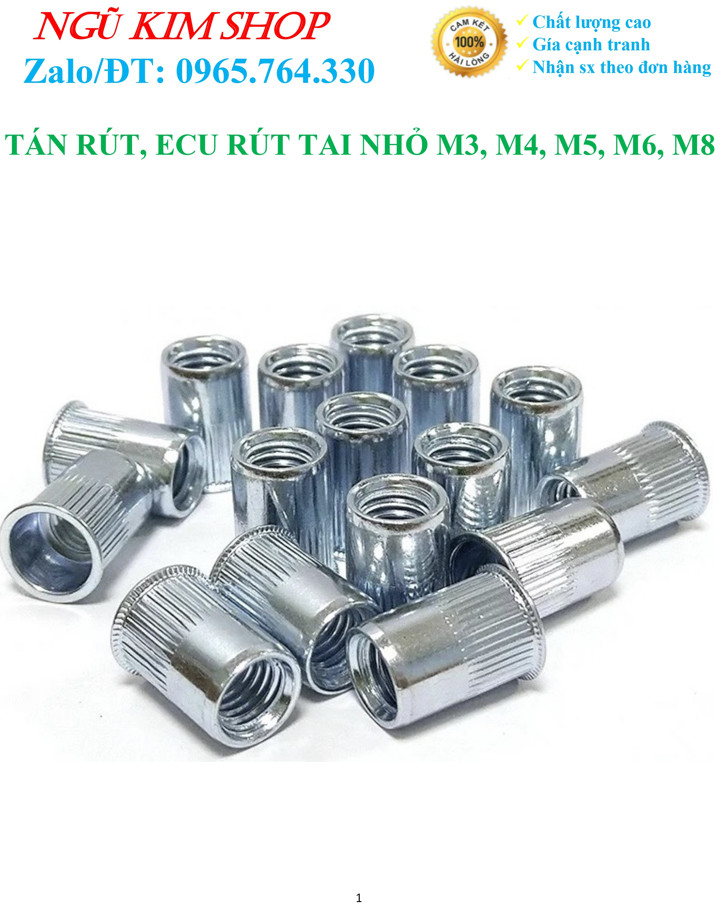 TÁN RÚT _ ECU RÚT TAI NHỎ M3, M4, M5, M6, M8