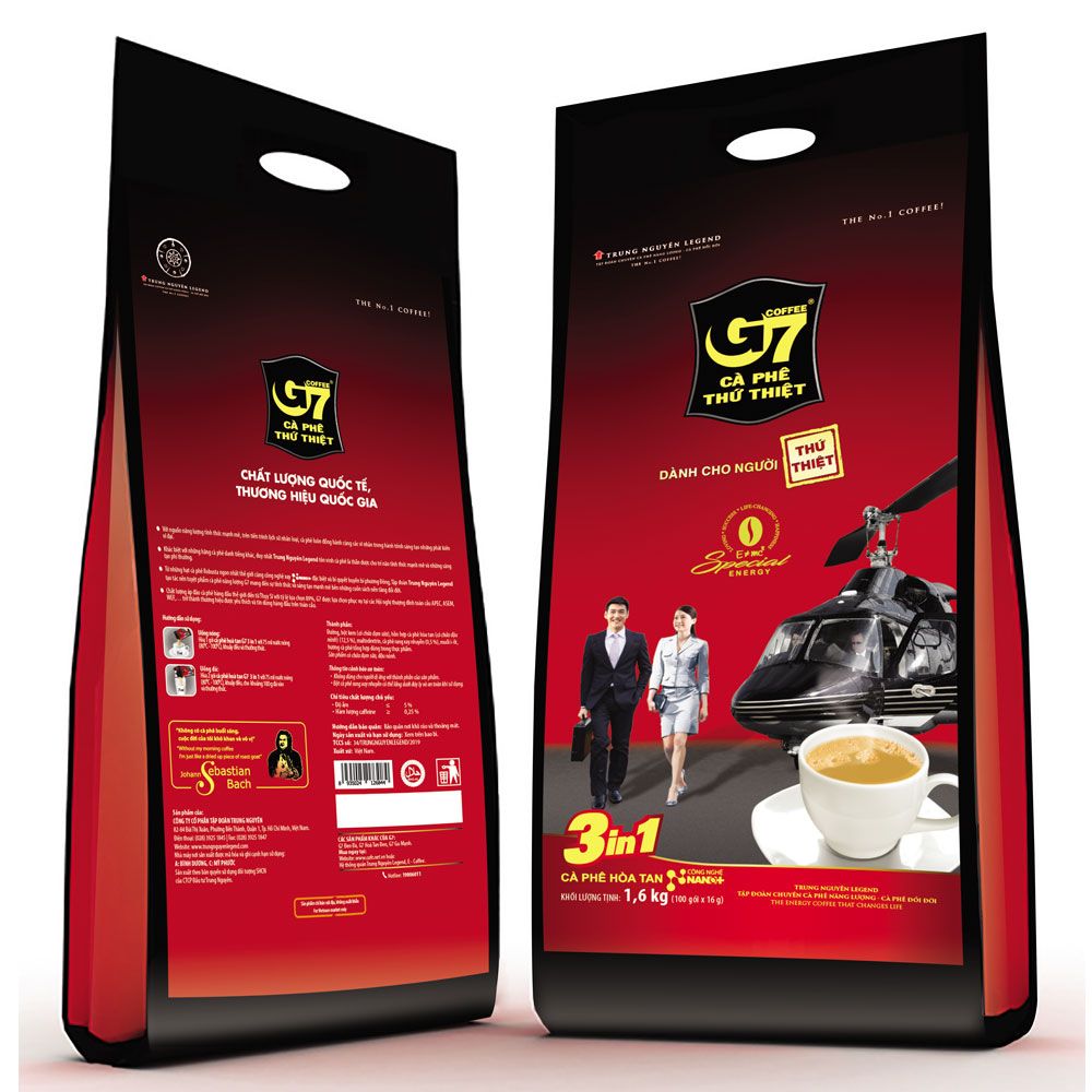 Cà Phê Sữa Hòa Tan G7 3in1 Bịch 100 gói - Loại Có Tem Xác Thực