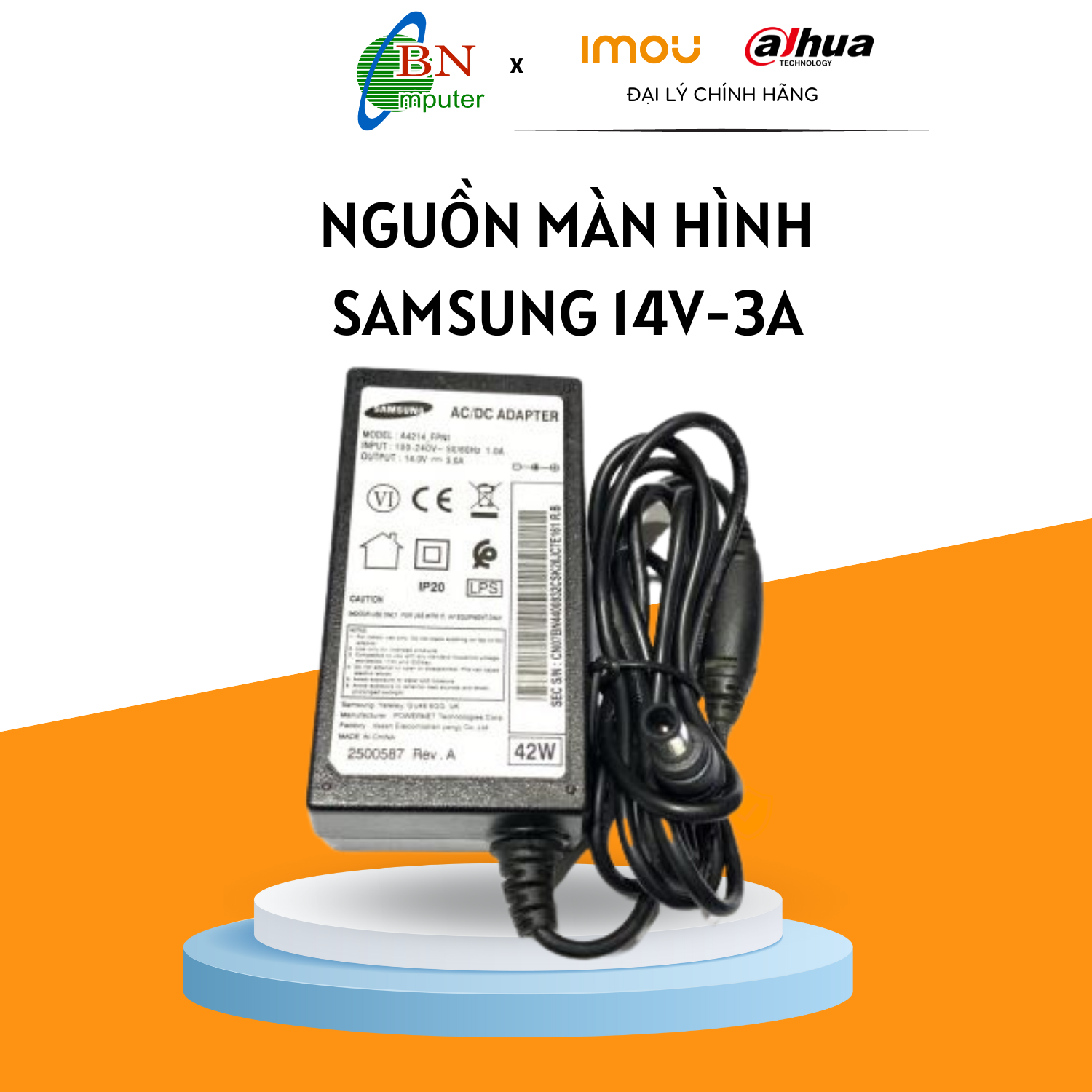 Nguồn màn hình Samsung 14V - 3A tặng dây nguồn đi kèm