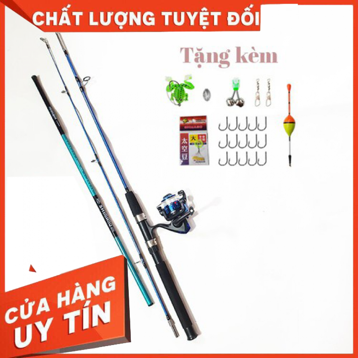 Bộ Cần 2 Khúc Shimano Và kèm máy YF200 Tặng Kèm Phụ Kiện + Cân Tay 2m7