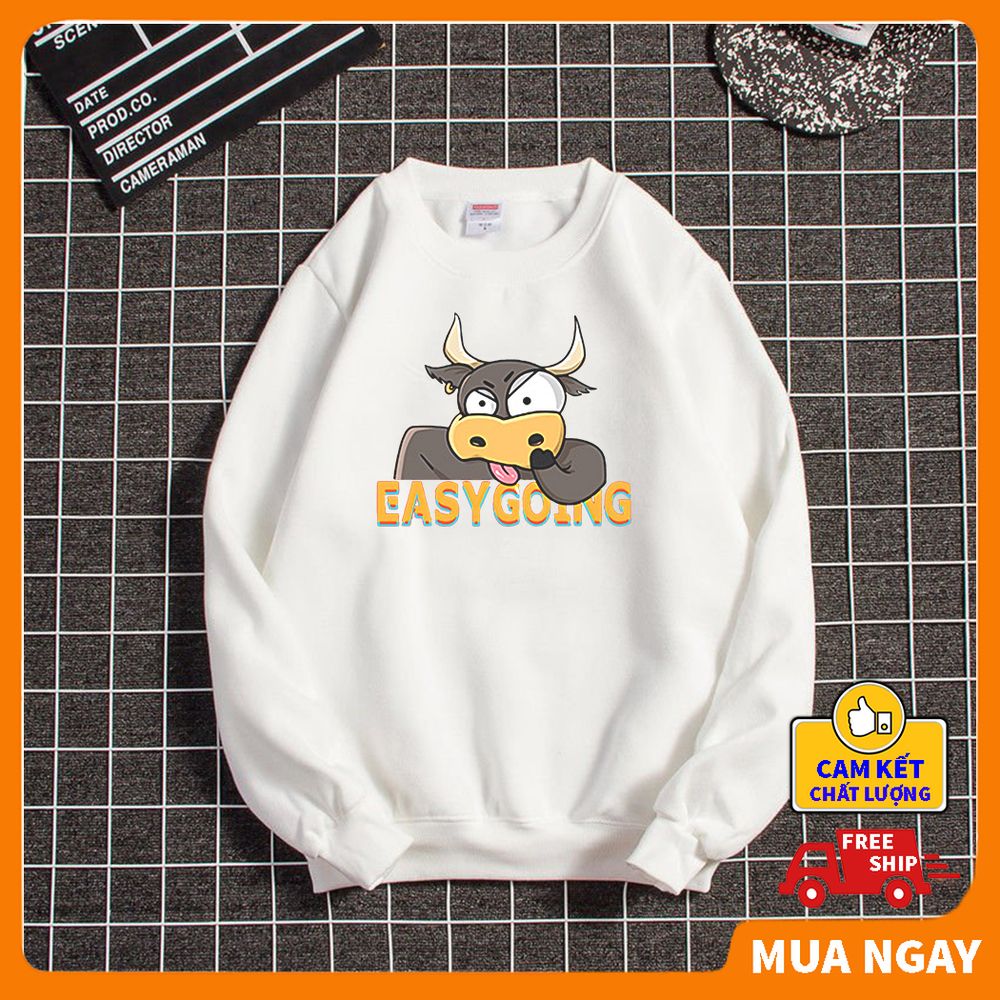 Áo nỉ nữ form rộng không mũ phong cách hàn quốc giá rẻ ❤️ BIBINO68 ❤️ áo sweater nữ tay phồng form rộng hàn quốc cute AN1143A