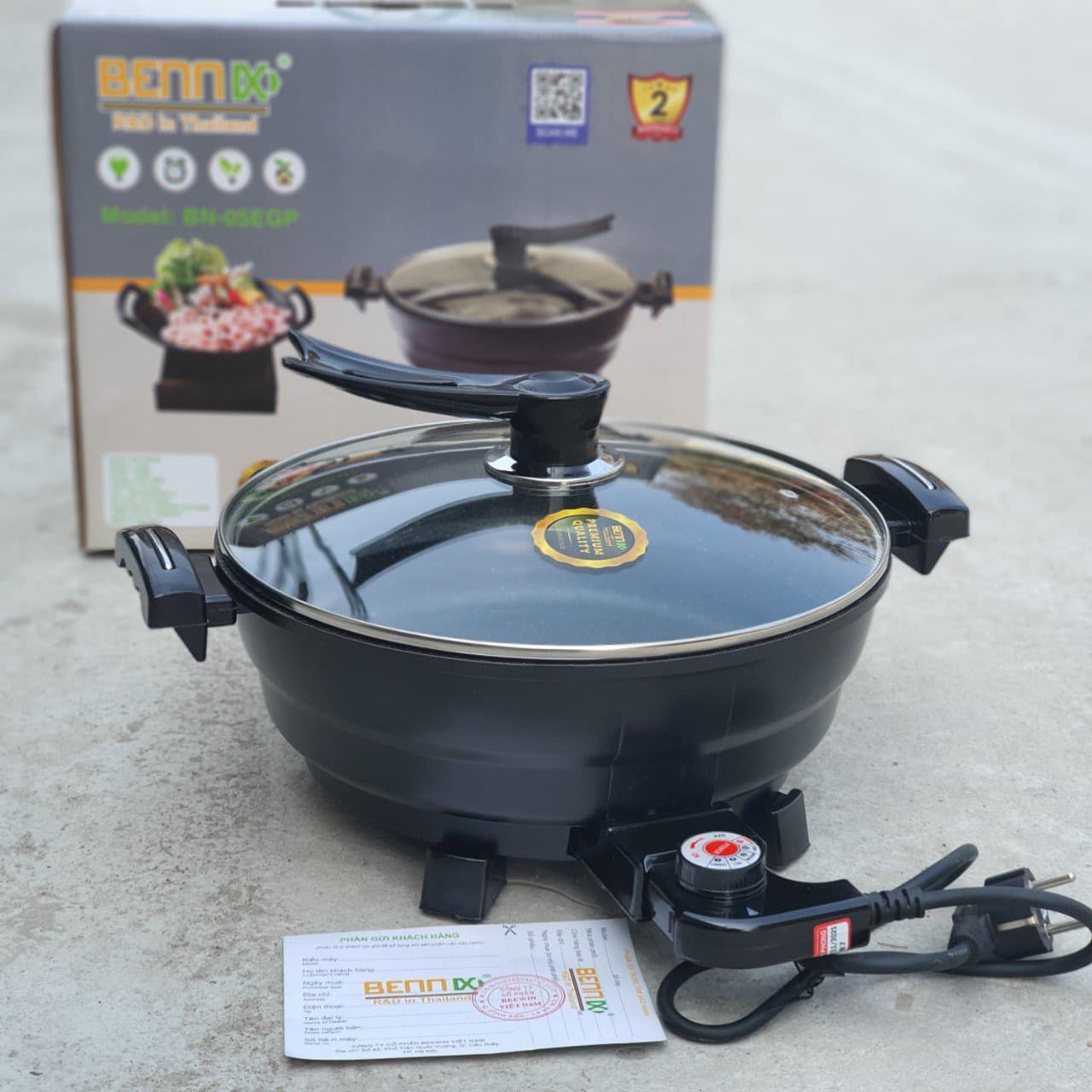 Nồi lẩu điện Bennix (thân đúc) BN-05EGP - (Lỗi 1 đổi 1)Nồi lẩu đa năng Bennix 5 lít công suất 1700w_hàng chính hãng bảo hành 2 năm-Nồi Lẩu Điện Đa Năng Bennix Thái Lan 5L BN-05EGP