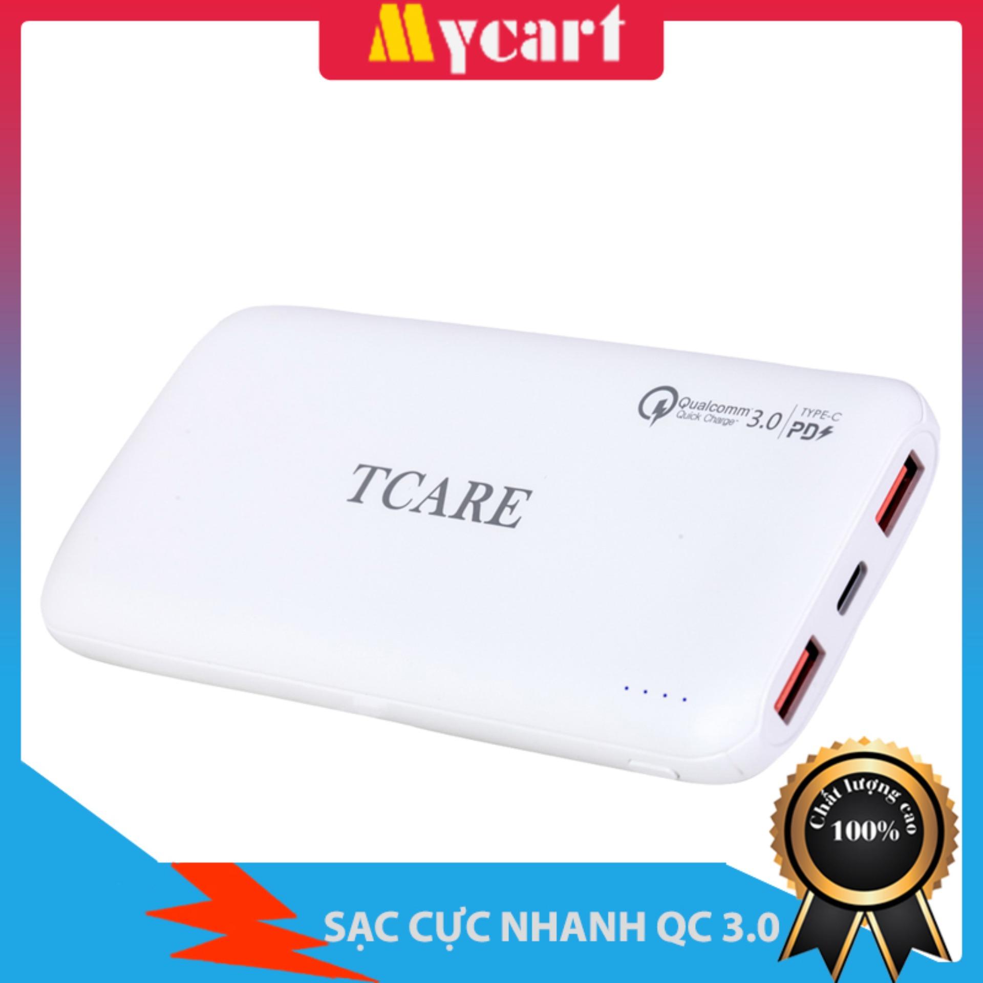 Pin sạc dự phòng 10000mah sạc nhanh qc 3.0 tcare t365