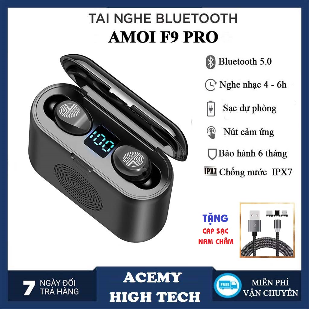 [FREESHIP+QUÀ 35K]Tai Nghe Bluetooth Amoi F9 Pro ACEMY HIGH TECH, Tai Nghe Bluetooth Samsung Xiaomi Oppo, Tai Nghe Bluetooth Pin Siêu Trâu, Tai Nghe Bluetooth Chụp Tai, Tai Nghe Bluetooth Rẻ