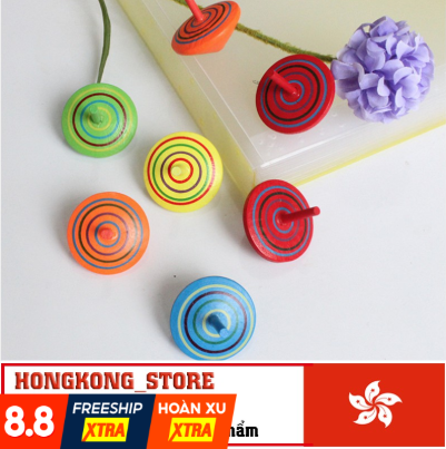 COMBO 3 Chiếc] Con quay gỗ nhiều màu sắc - Con quay mini kích thước 45mm bền đẹp