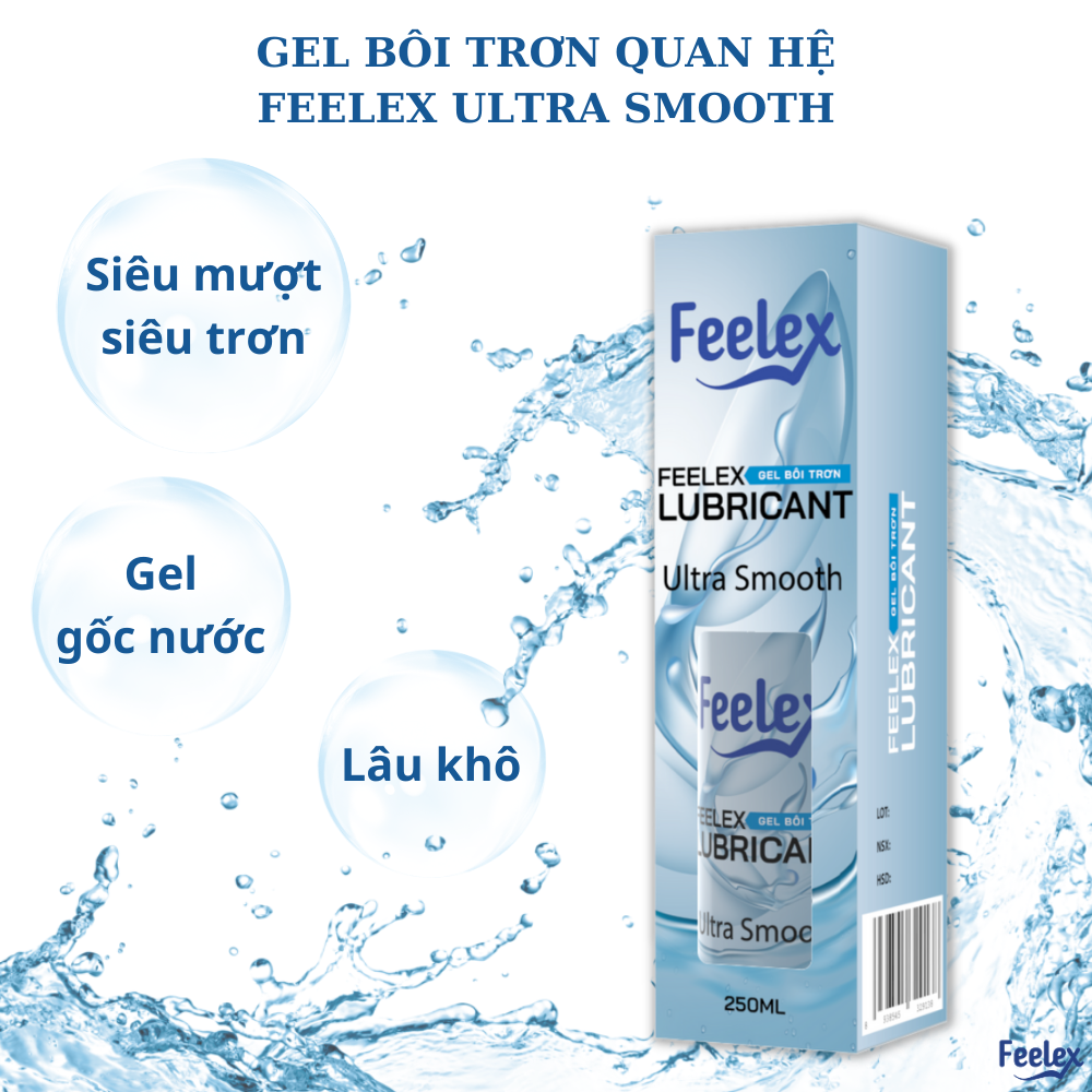 Gel bôi trơn quan hệ Feelex Lubricant Ultra Smooth mát lạnh gấp đôi độ trơn nhiều mùi hương Chai 250ml