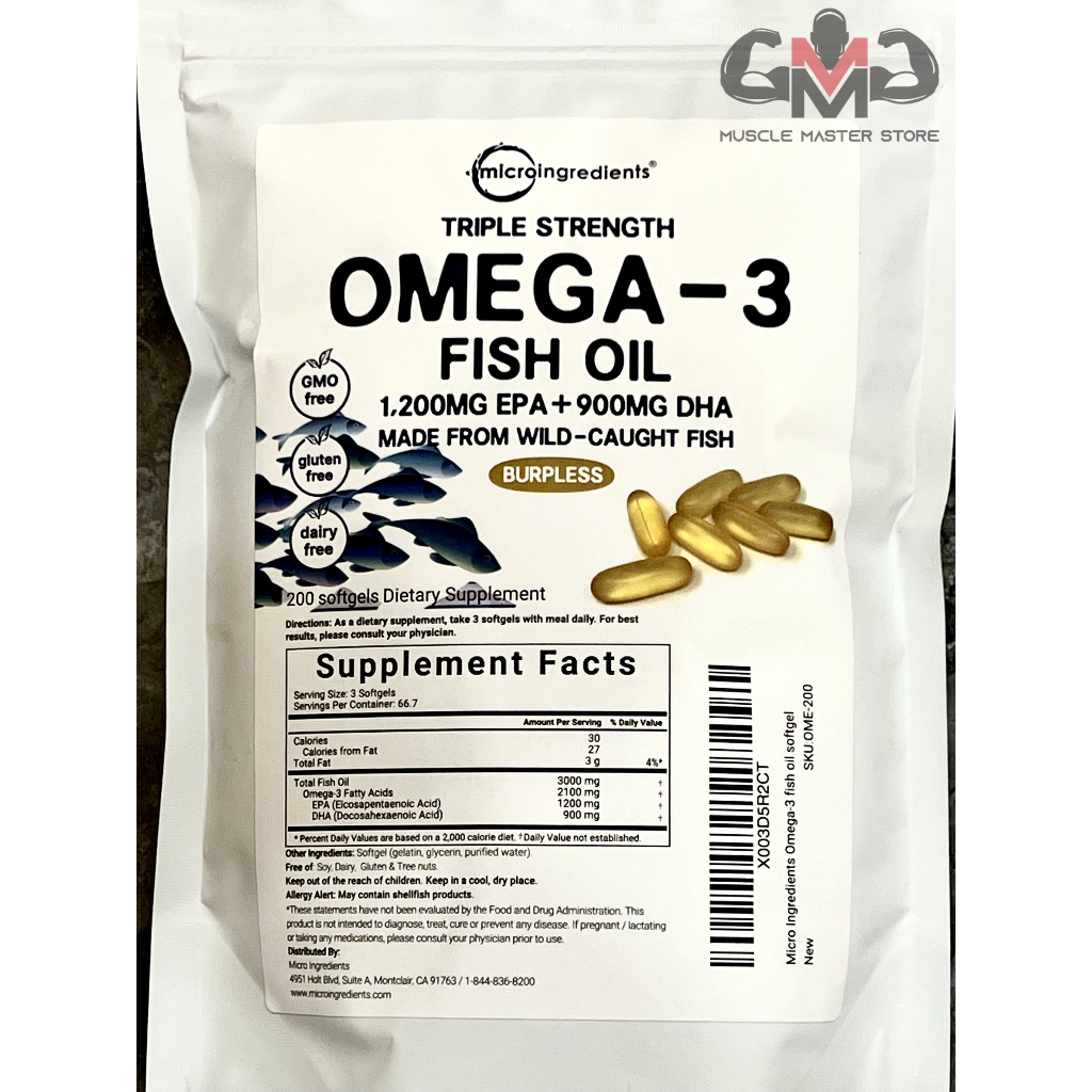 Viên uống dầu cá micro ingredients omega 3 fish oil 200 viên