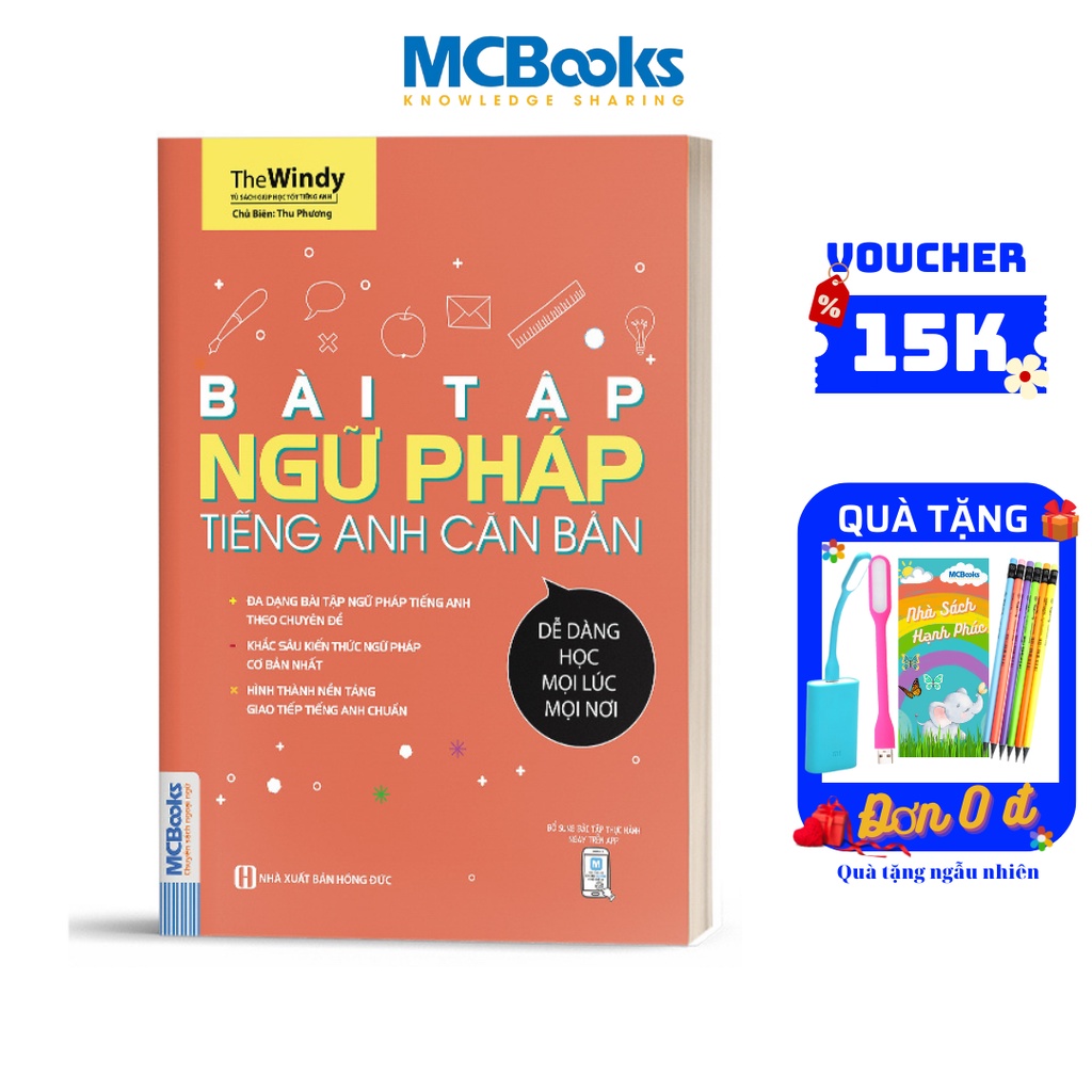 Sách - bài tập ngữ pháp tiếng anh căn bản dành cho người mới bắt đầu - học kèm app online