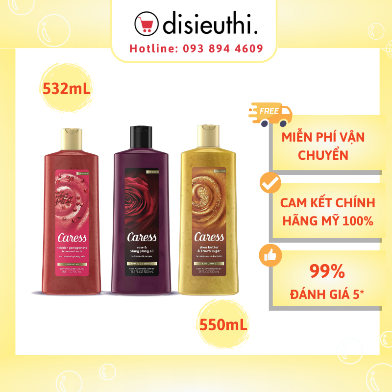 Sữa Tắm Caress Lưu Hương Nước Hoa 532ml Hàng Nhập Mỹ Giúp làm mịn Làn Da Với Hương Thơm Dễ Chịu Milk Bath caress save incense perfume 532ml