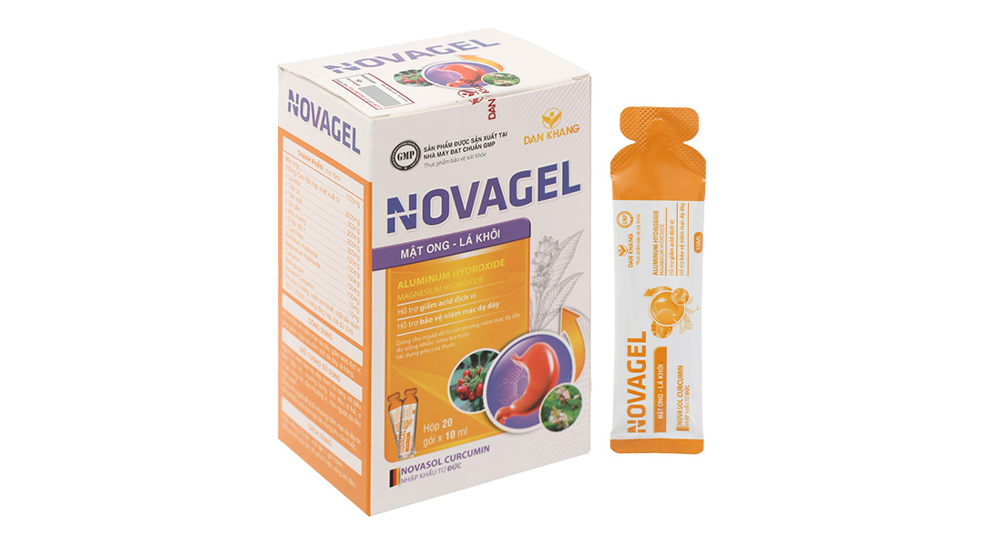 Hỗn dịch Novagel hỗ trợ bảo vệ niêm mạc dạ dày hộp 20 gói x 10ml