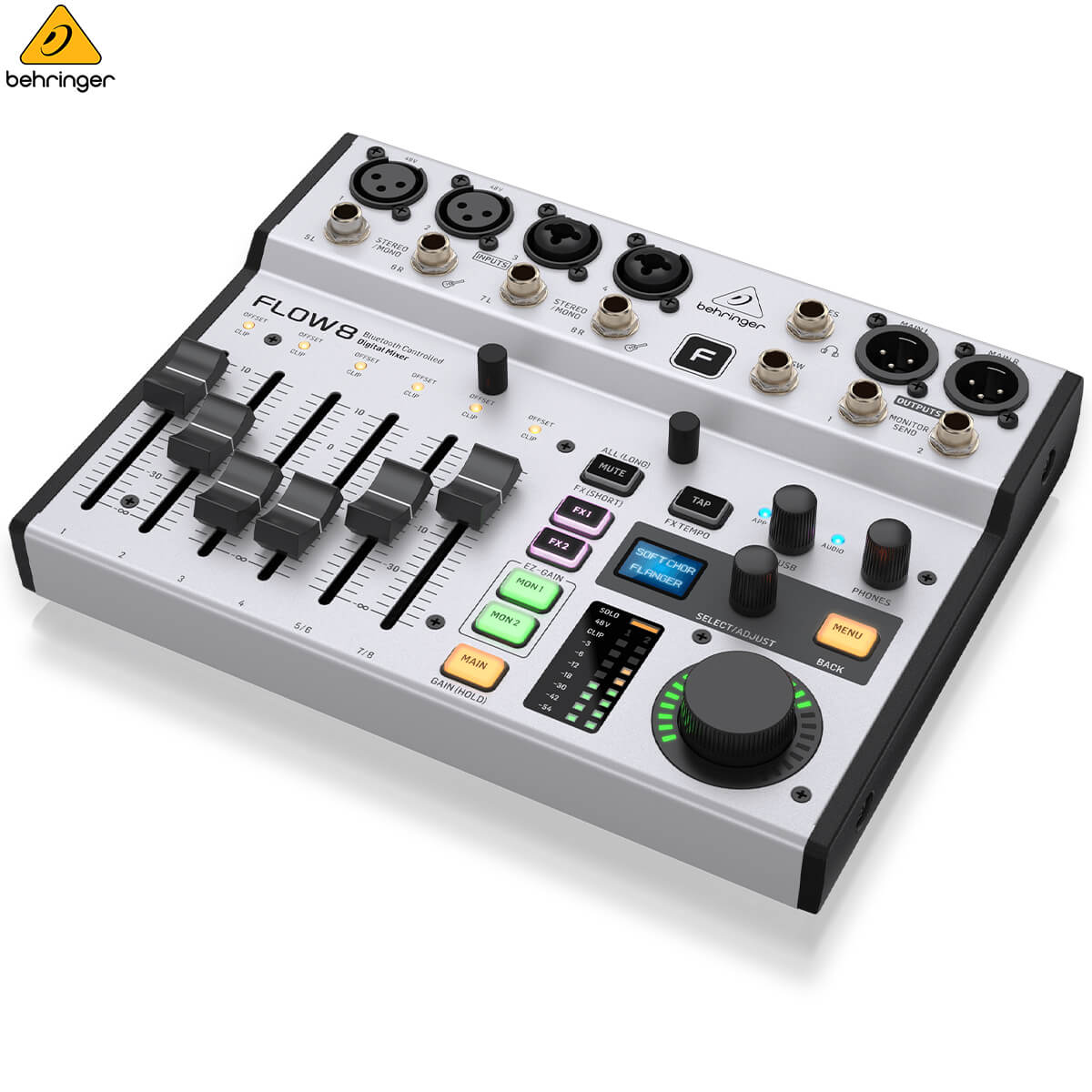 MIXER DIGITAL BEHRINGER  FLOW 8 - ĐIỀU KHIỂN TỪ XA KO DÂY - DÙNG HÁT KARAOKE VÀ STUDIO CHUYÊN NGHIỆP