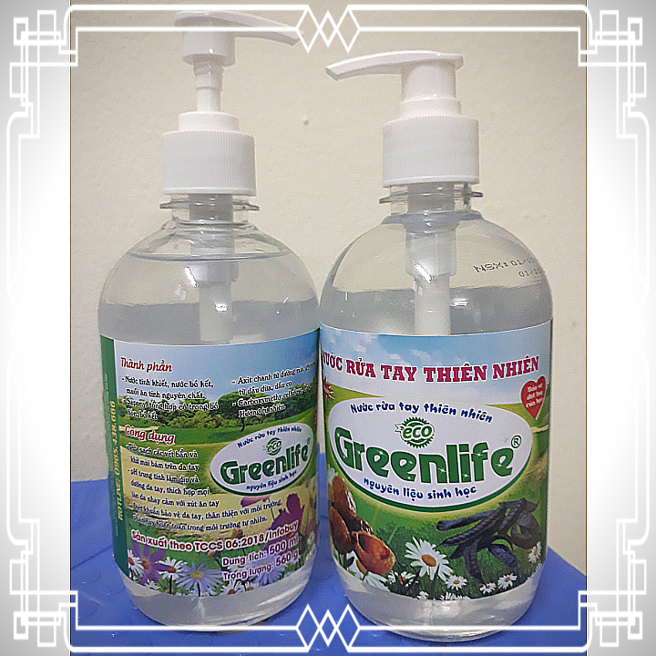 Nước rửa tay thiên nhiên Greenlife nguyên liệu sinh học 500ml