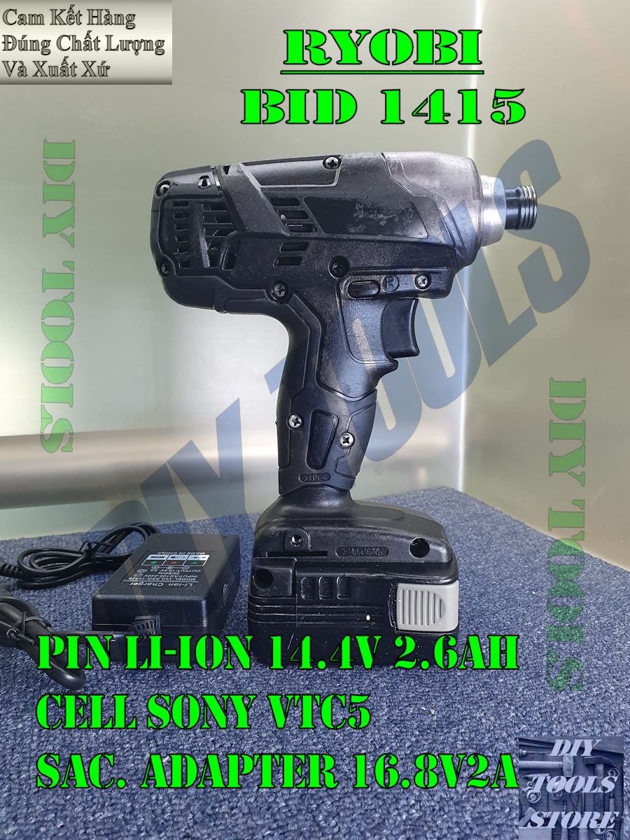 Máy bắn vít nội địa nhật ryobi bid 1415, 14.4v 2.6ah, nguyên zin, hoạt động ổn định full chức năng, ngoại hình mới trên 90%