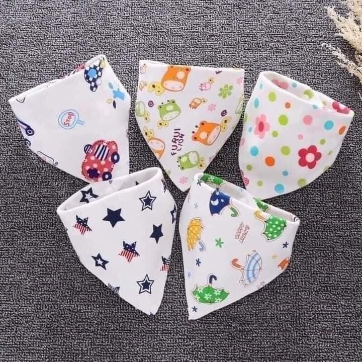 Yếm cho bé- yếm coton cho bé- com bo 10 khăn yếm cotton cho bé, khăn yếm cotton