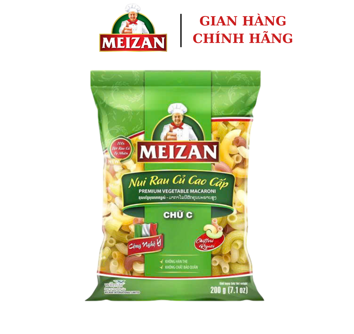 Nui Rau Củ Cao Cấp Meizan Hình Chữ C 200g/ Gói