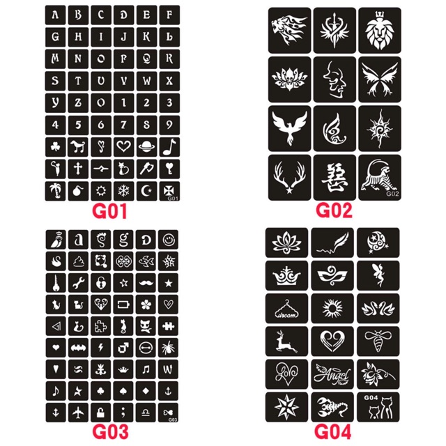 KHUÔN XĂM DÙNG NHIỀU LẦN MẪU MỚI 1 bảng A4