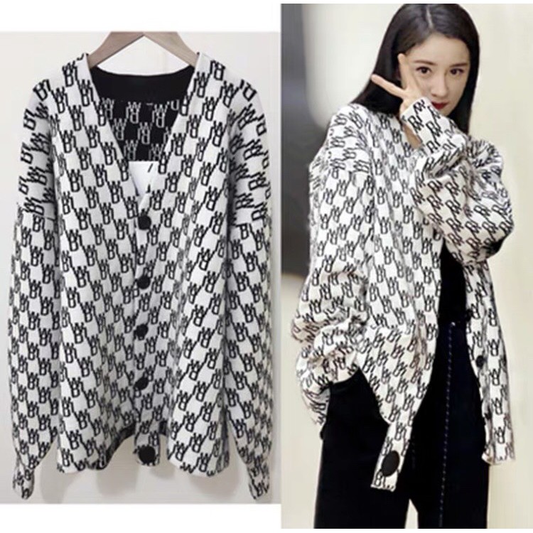 Áo Khoác Cardigan Nam Nữ Dài Tay Vạt Thụng In Chữ 3D Siêu Lạ Ulzzang