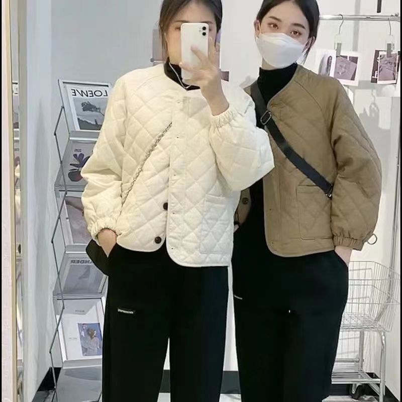 Áo khoác phao nữ dáng ngắn croptop 2023 dáng dài hàn quốc tay dài bigsize cổ lông béo basic unisex Áo Khoác Phao Cổ Tròn Dáng Rộng Thời Trang Thu Đông Hàn