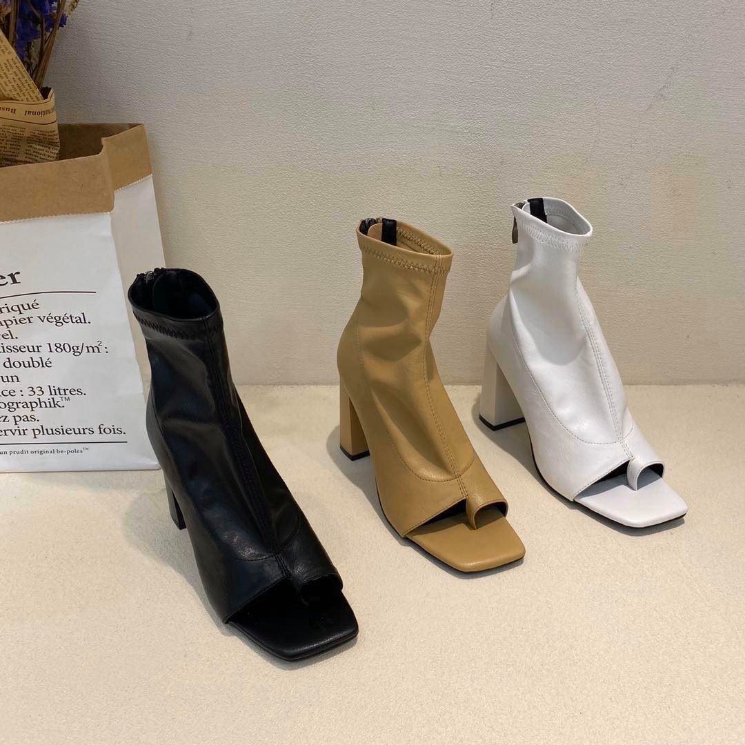 Boot hở mũi xỏ ngón da mềm