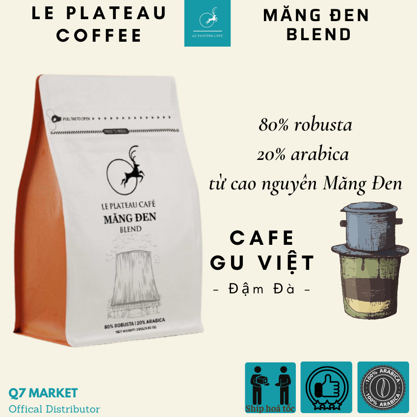 Cà phê ngon Robusta rang xay, thơm ngon hương vị đậm đà, ca phe phin, pha máy, cold brew Măng Đen Blend Coffee, Q7market