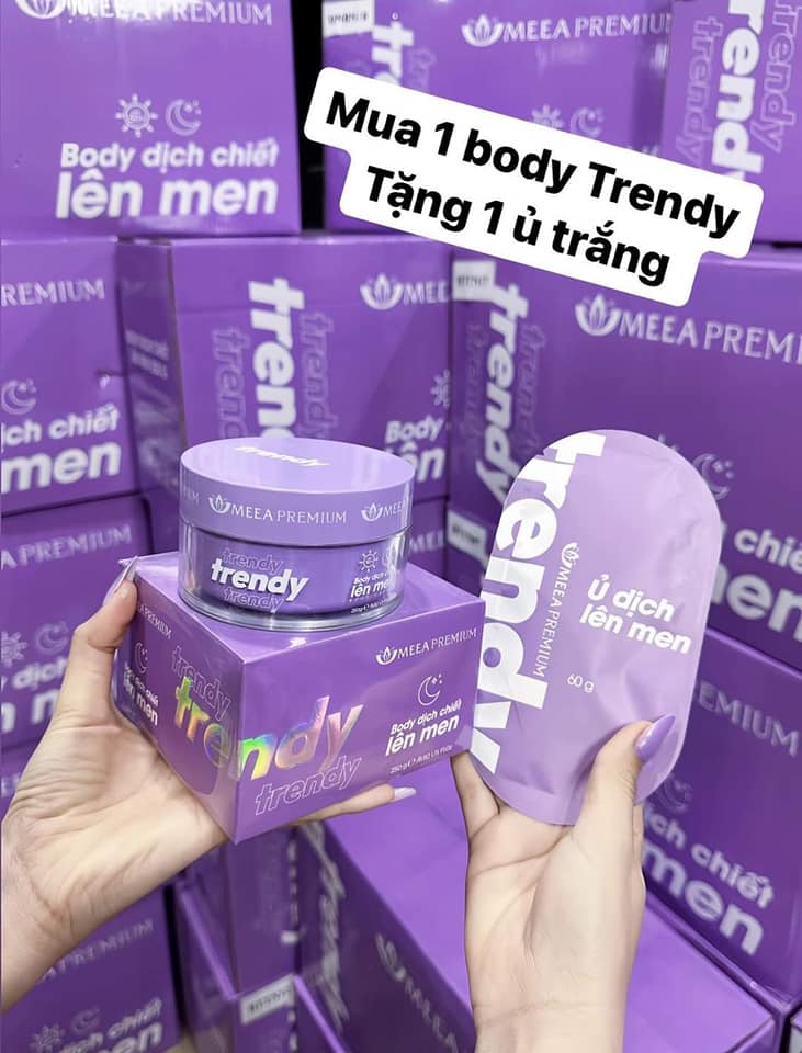 Kem Body Dịch Chiết Lên Men Trendy Meea Premium Siêu Dưỡng Trắng 250gr