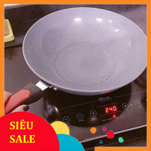 Chảo đá chống dính tráng men giả hoa cương dùng được cả bếp từ Size 32cm , Chảo Đá Sâu Lòng Cao Cấp