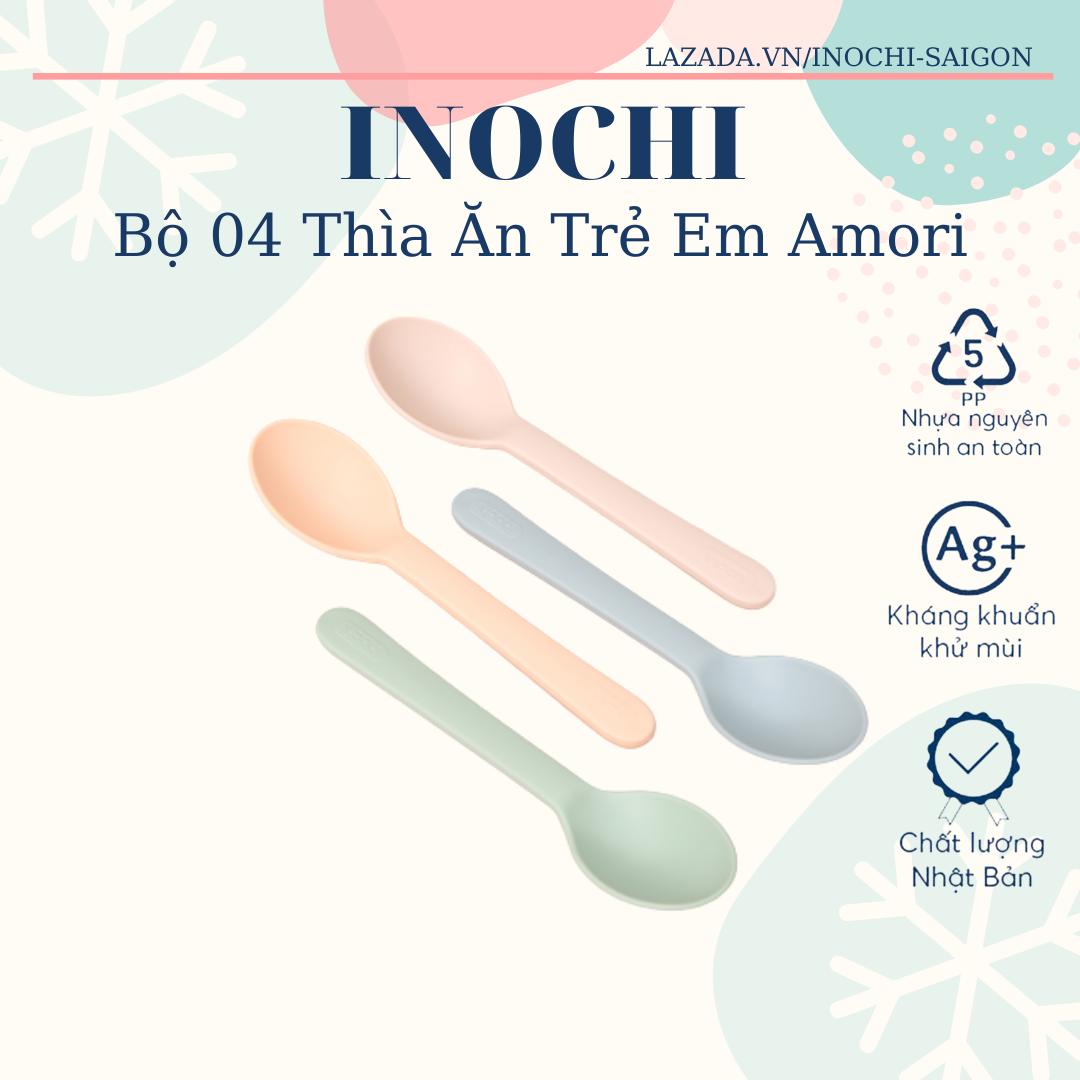Bộ 04 thìa ăn trẻ em Inochi Amori