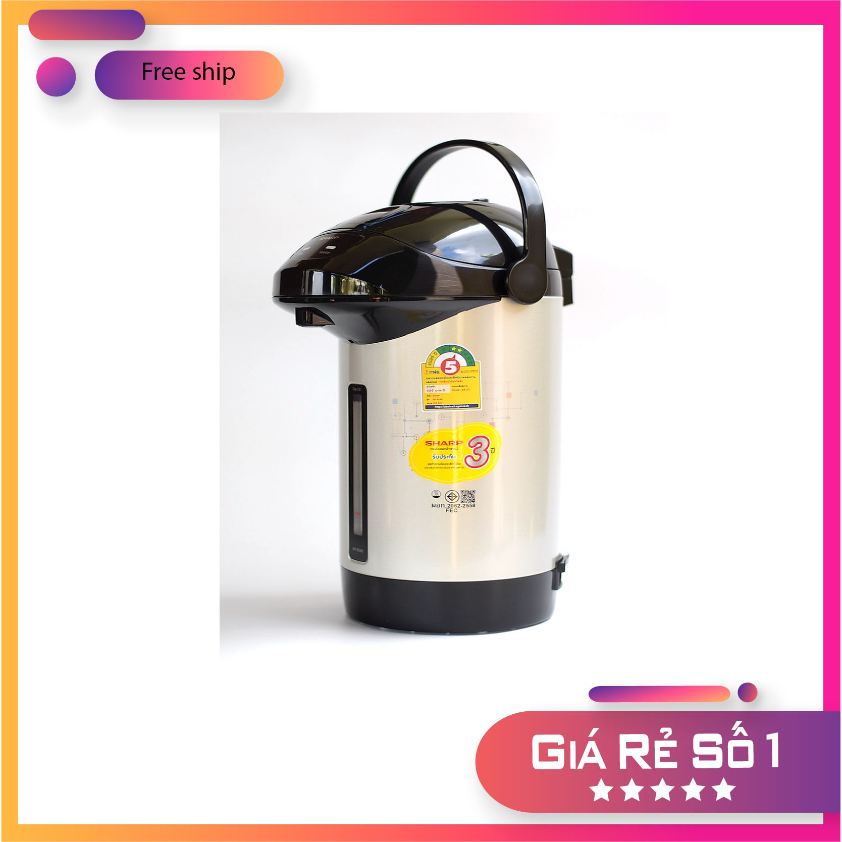 Bình Thủy Điện, An Toàn, Giá Rẻ - Bình Thuỷ Điện SHARP KP-B28S 2.8 Lít - Hàng Nhập Khẩu Thái Lan, Lòng Bình Bằng Inox Cao Cấp, Chức Năng Đun Sôi Lượng Nước Lớn, Chức Năng Giữ Âm Nước Lâu 24/24h, Có Khóa Vòi An Toàn.