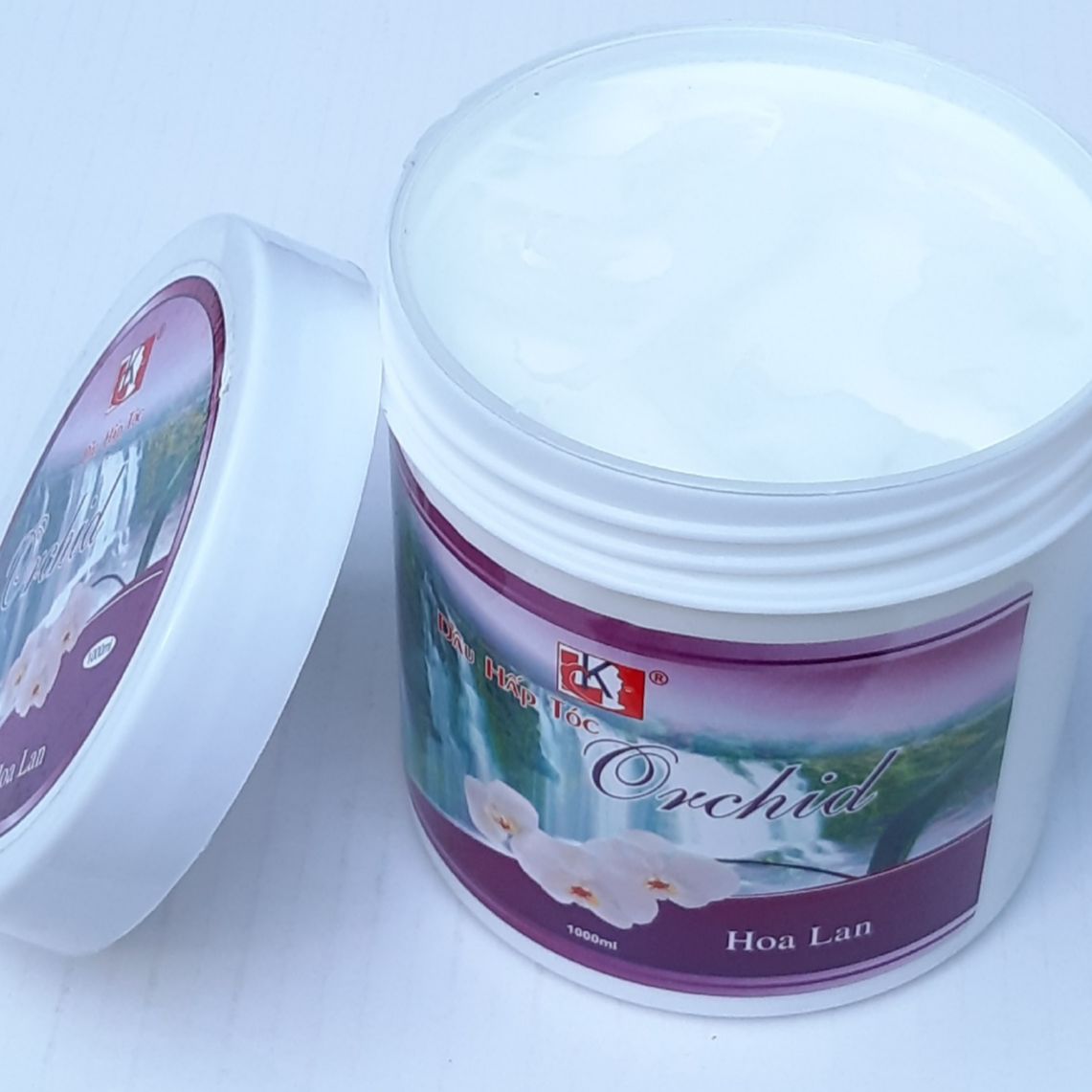 Kem hấp dầu ủ tóc phục hồi tóc hư tổn suôn mềm mượt  hương hoa Lan 1000ml (dùng thế dầu xã tóc)