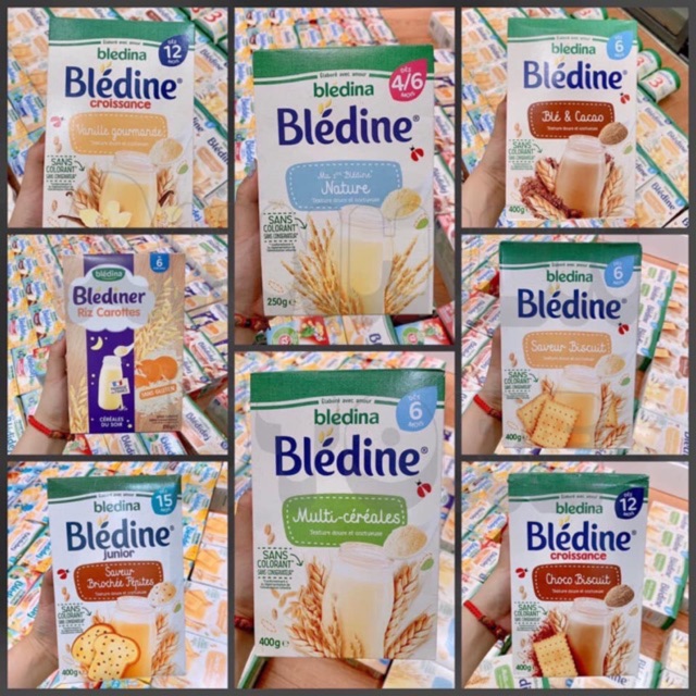Bột lắc sữa bledina cho bé 6m+ hộp 200g/240g/400g - bánh mỳ 8m+